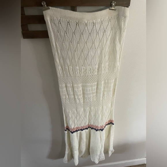 NWT WAYF Cream Knit Long Skirt Size Small - Picture 2 of 5
